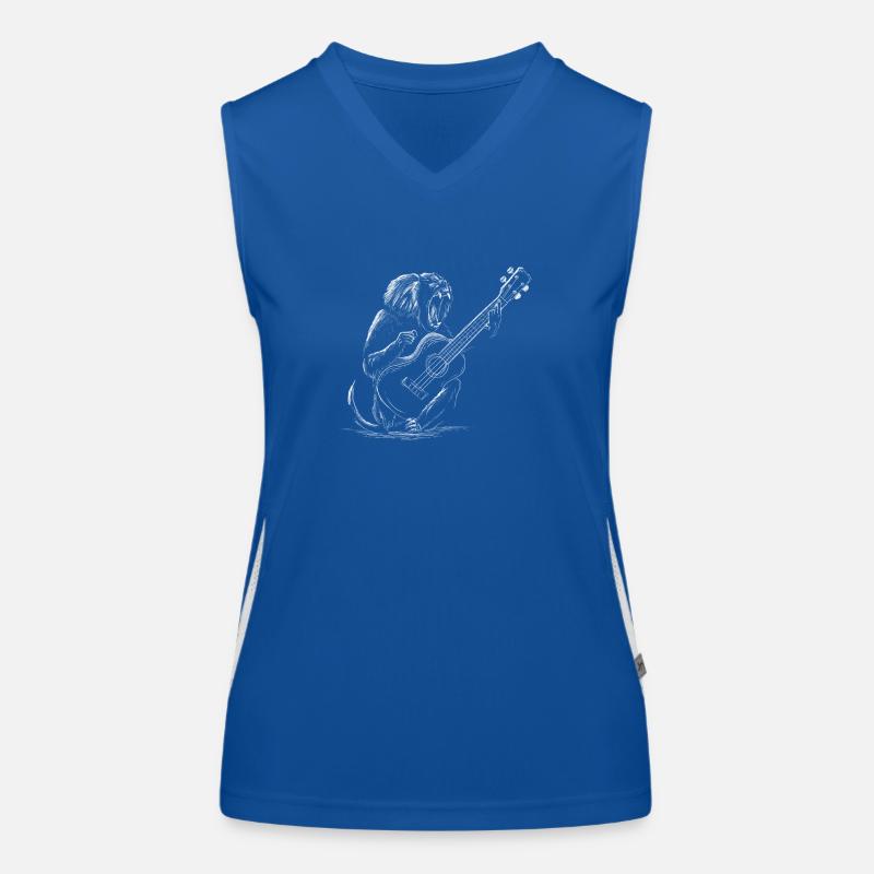 Affe mit Ukulele – Musik Design Funktionelles Kontrast-Tank Top für Frauen
