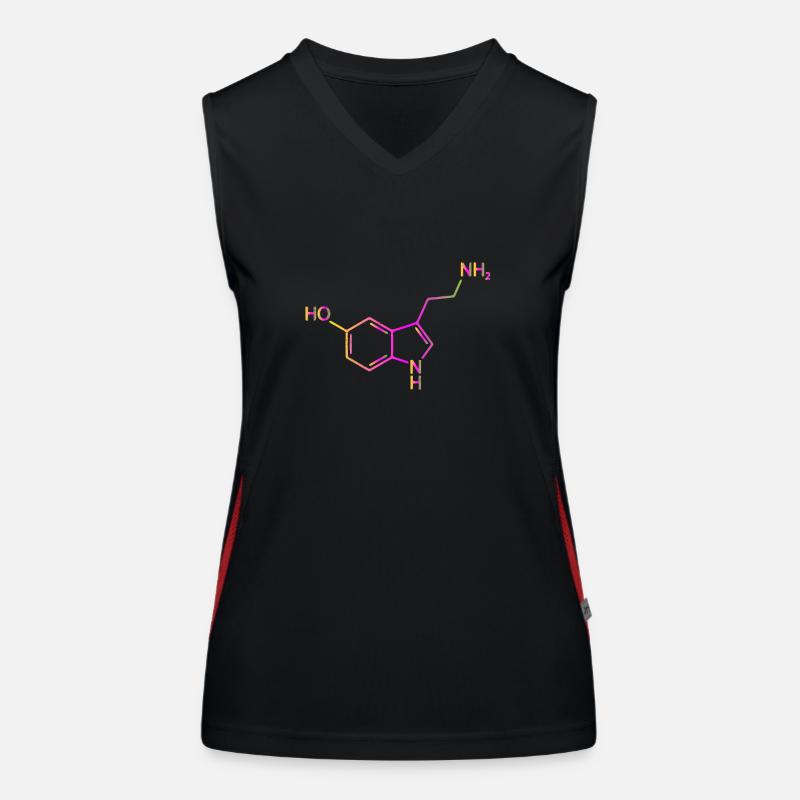 Serotonin Molecule Chemistry Happiness Gift Idea Women's Functional Contrast Tank Top