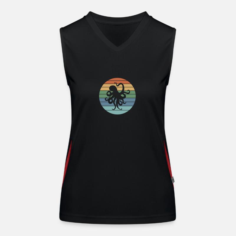 Octopus Retro Funktionelles Kontrast-Tank Top für Frauen