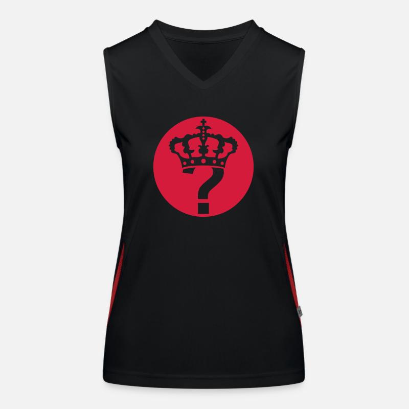 Question Mark Icon Crown Women's Functional Contrast Tank Top