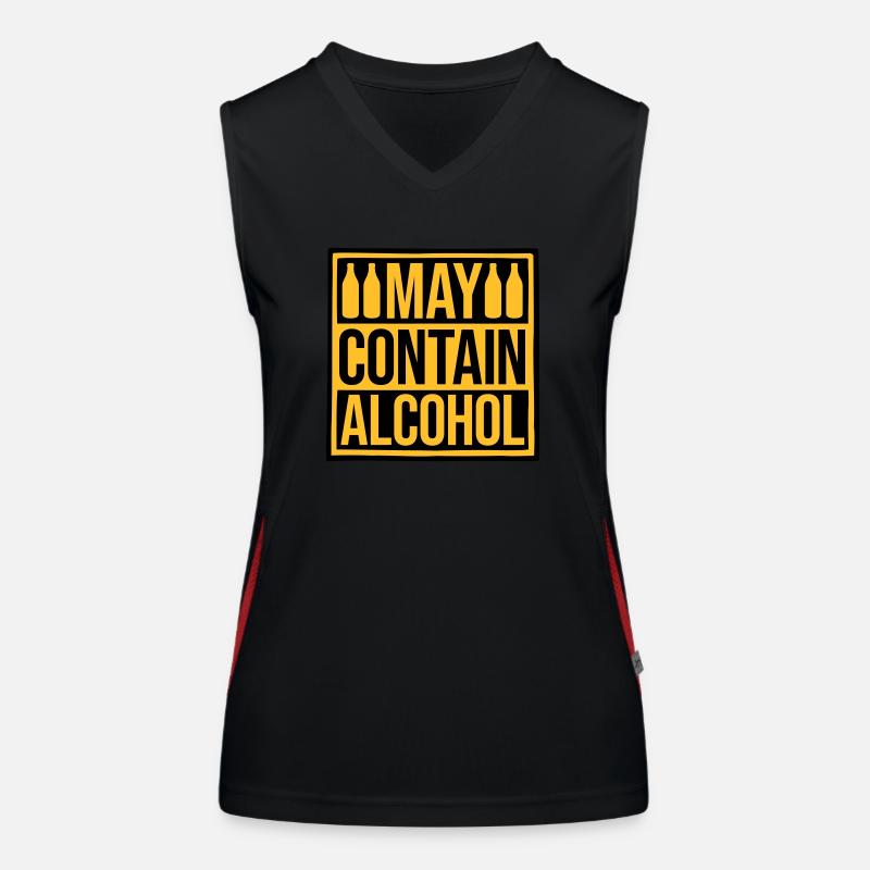 Hinweis May Contain Alcohol Funktionelles Kontrast-Tank Top für Frauen