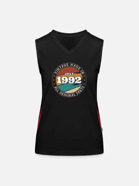 July 1992 - 30th Birthday Gift. Awesome. - Women's Functional Contrast Tank Top - black/red - Front