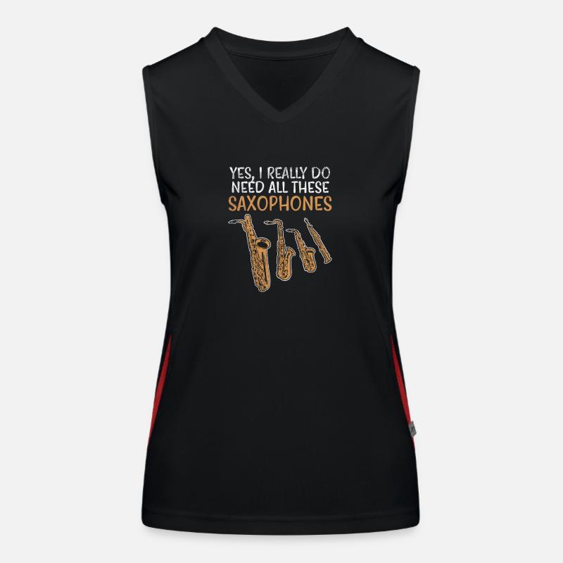 Saxophone Arten Funktionelles Kontrast-Tank Top für Frauen