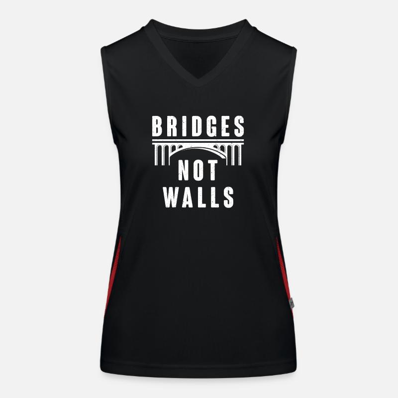 Ponts pas Murs Solidarité Amour Démo Débardeur respirant contrasté Femme
