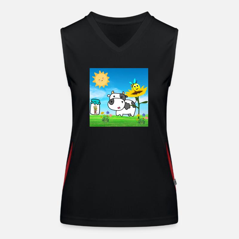 kuh Funktionelles Kontrast-Tank Top für Frauen