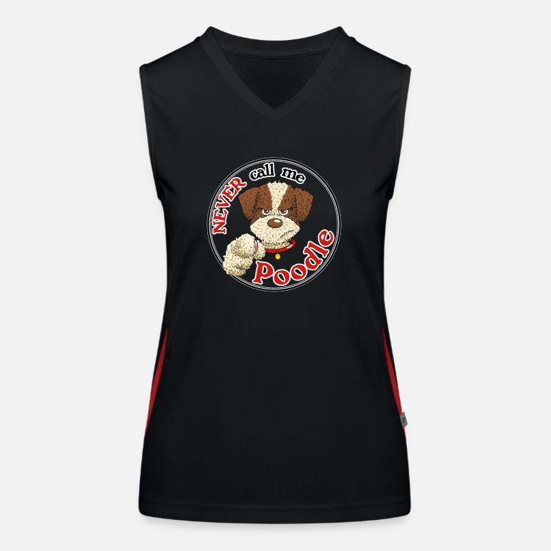 Poodle1 1 - Women's Functional Contrast Tank Top - black/red