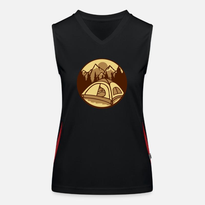 Berge Wald Camper draußen Funktionelles Kontrast-Tank Top für Frauen