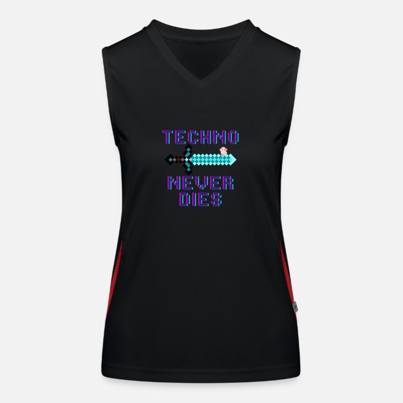 Techno Never Dies - Design Women's Functional Contrast Tank Top