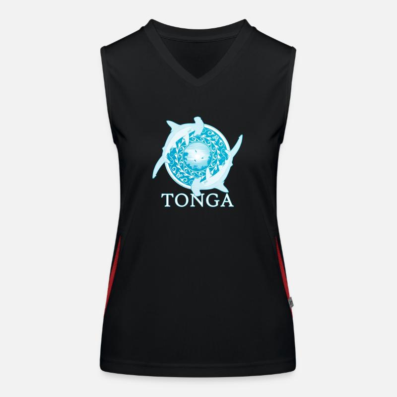 Hammerhaie Tonga Pride Funktionelles Kontrast-Tank Top für Frauen