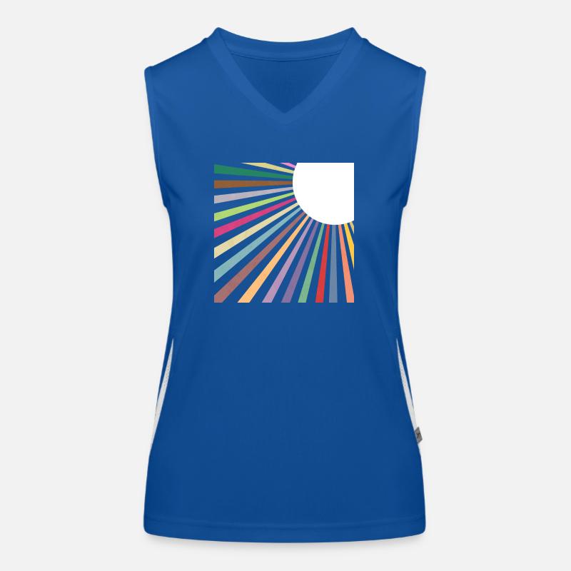 Minimalist Retro Rainbow Sun Rays Women's Functional Contrast Tank Top