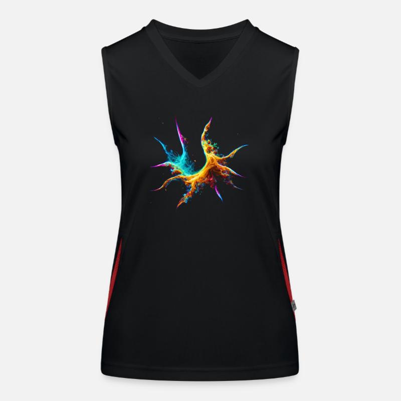 Colorful fractal pattern Women's Functional Contrast Tank Top