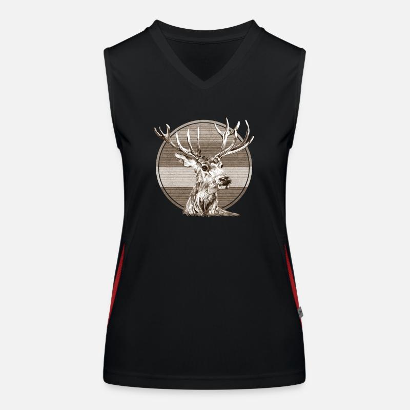 Hirsch Funktionelles Kontrast-Tank Top für Frauen
