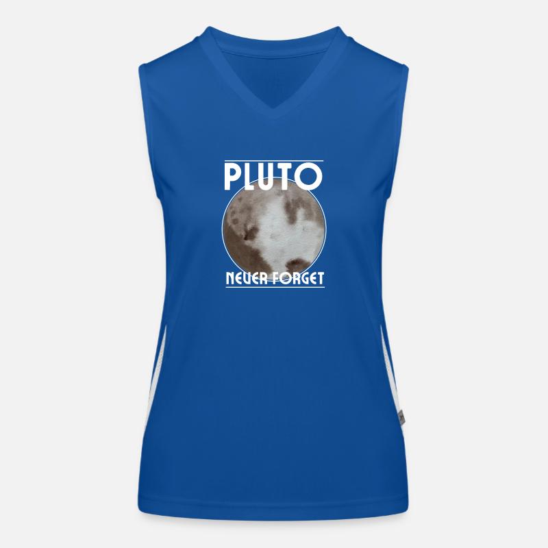 Pluton 1930 2006 Pluto Vergiss niemals die Wissenschaft Funktionelles Kontrast-Tank Top für Frauen