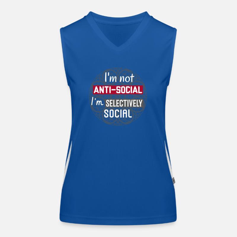 Ich bin nicht unsozial, ich bin selektiv sozial. Komisch Funktionelles Kontrast-Tank Top für Frauen
