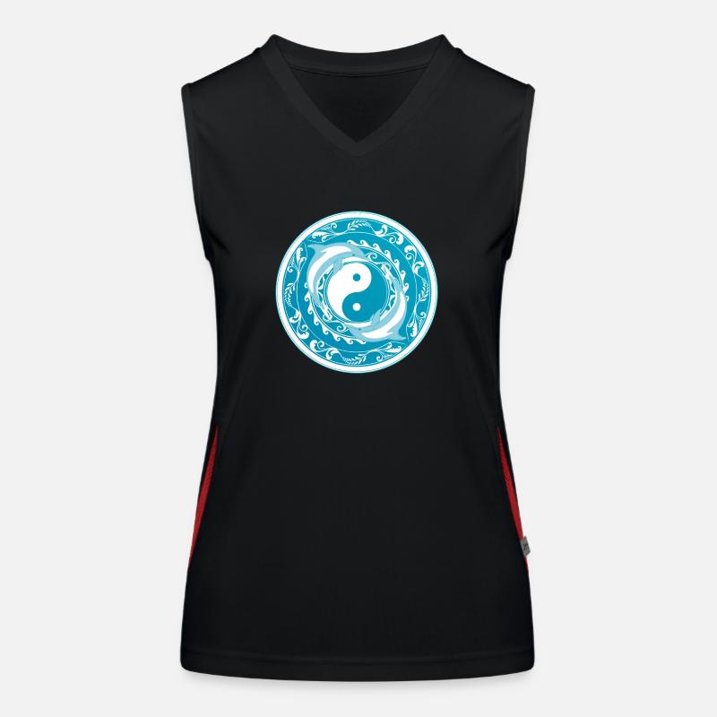 Dauphins Yin Yang Débardeur respirant contrasté Femme