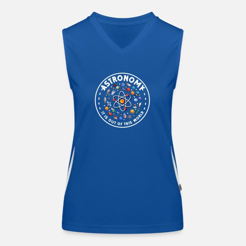 Stars outer space moon rocket Women's Functional Contrast Tank Top