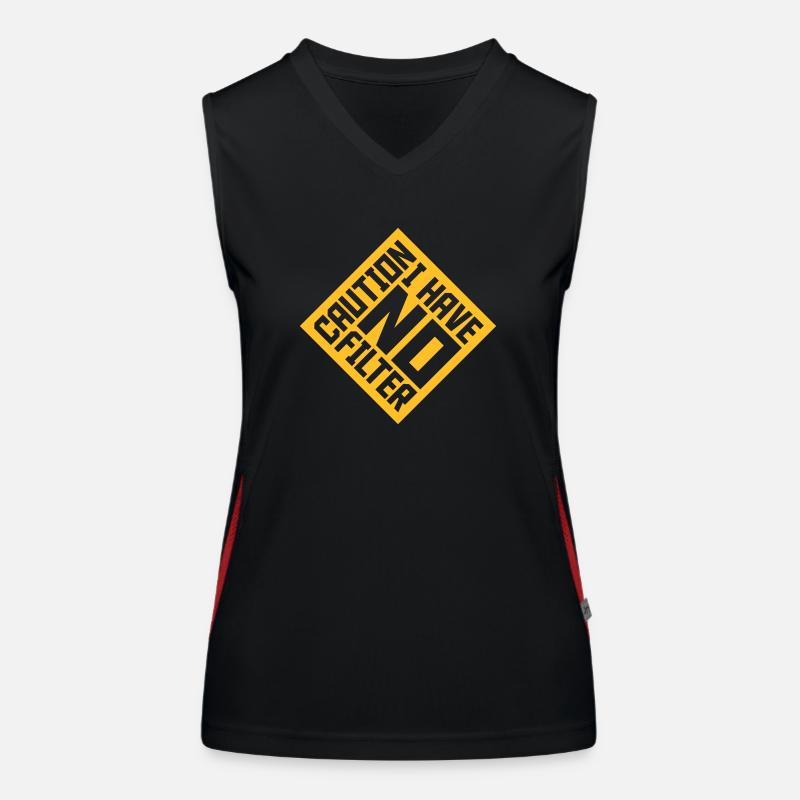 caution no filter Zitat Funktionelles Kontrast-Tank Top für Frauen