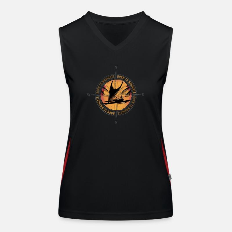BORN TO NAVIGATE Polynesian Sailor Navigators Women's Functional Contrast Tank Top