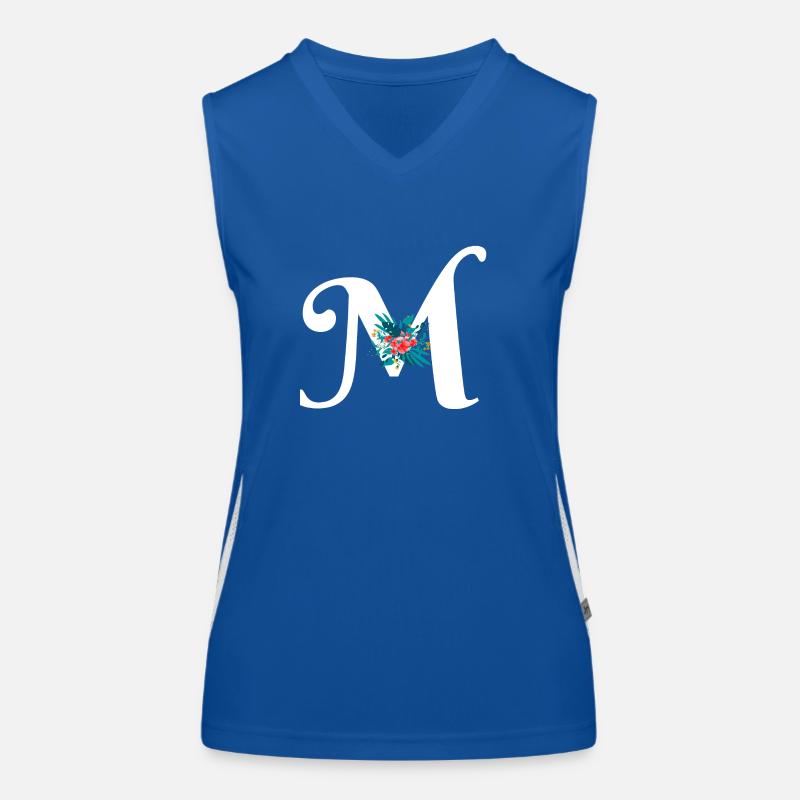 Buchstabe M geblümt Funktionelles Kontrast-Tank Top für Frauen