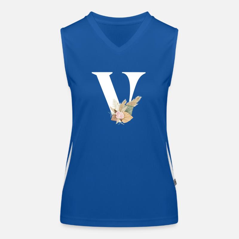 Buchstabe V Blumen Funktionelles Kontrast-Tank Top für Frauen