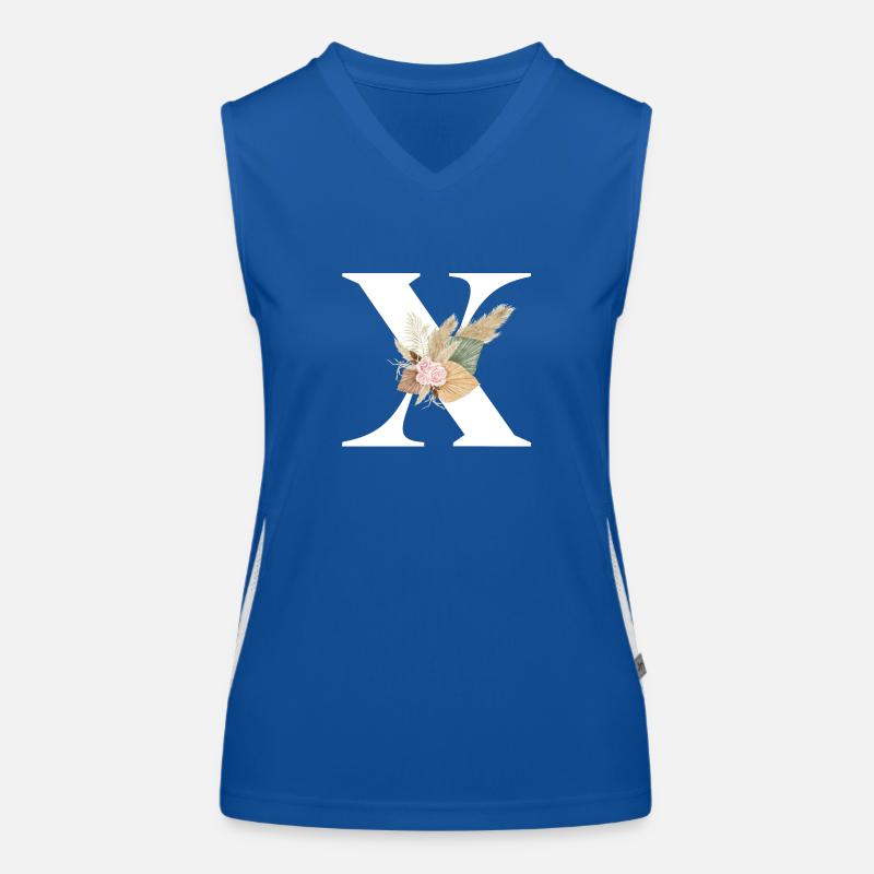 Buchstabe X blühte Funktionelles Kontrast-Tank Top für Frauen