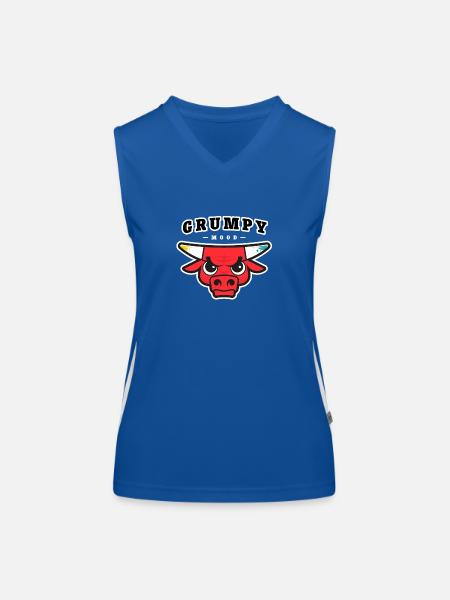 Baby Bull mürrische Stimmung - Funktionelles Kontrast-Tank Top für Frauen - Royal/Weiß - Vorne