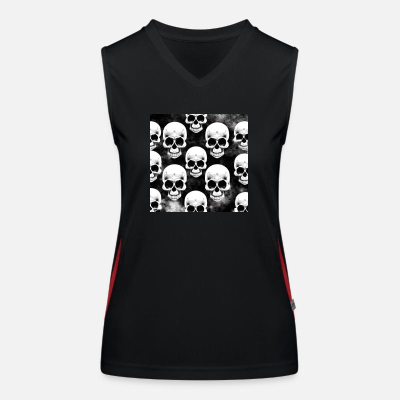 Totenköpfe Heavy Metal Biker Funktionelles Kontrast-Tank Top für Frauen