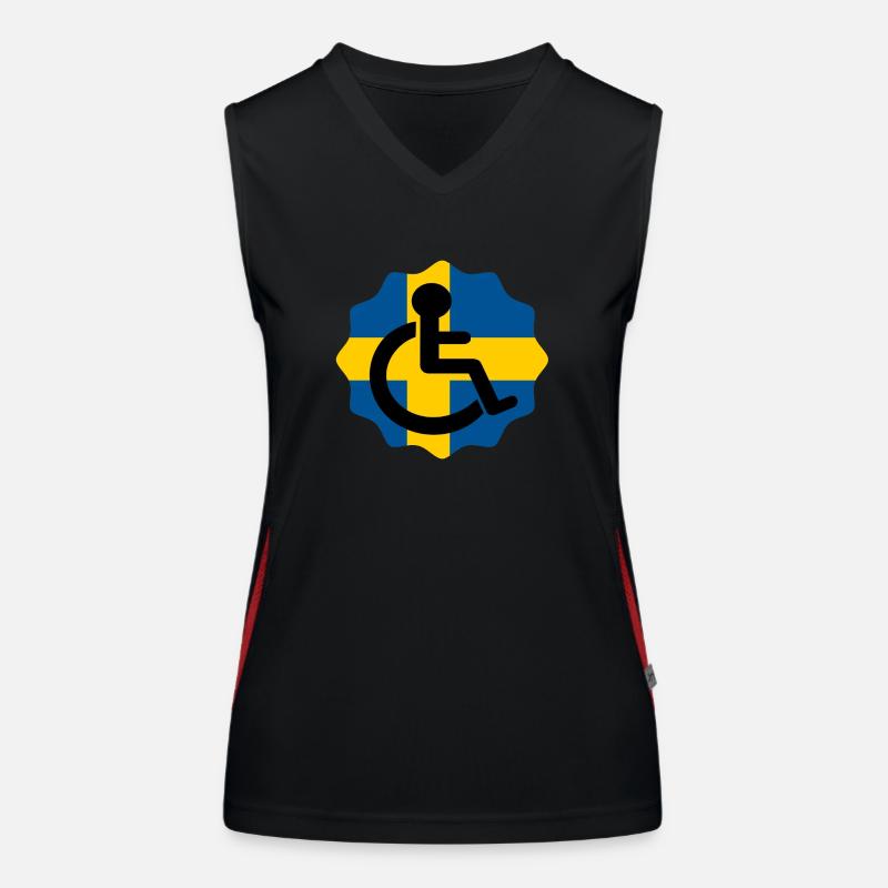 Flagge, rollstuhlgebunden oder rollstuhlgebunden? Funktionelles Kontrast-Tank Top für Frauen