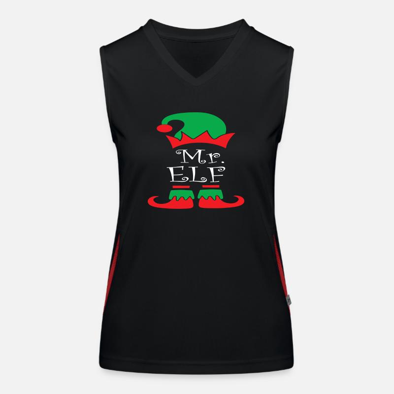 Mr Elf Christmas Funktionelles Kontrast-Tank Top für Frauen