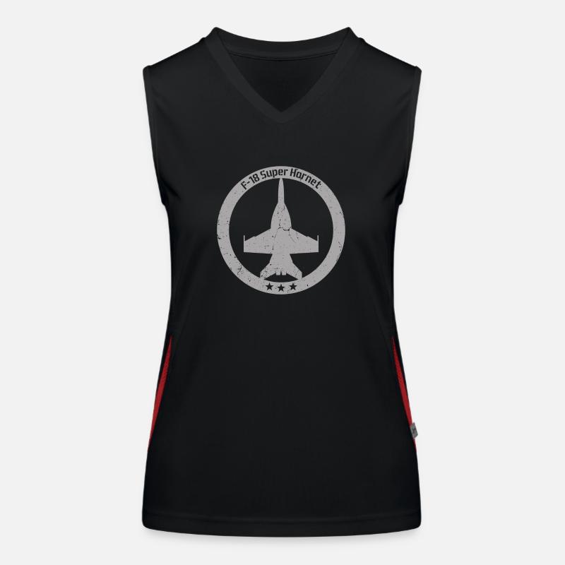 F18 Super Hornet Flugzeug Emblem Patch Funktionelles Kontrast-Tank Top für Frauen