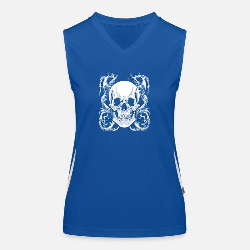 Halloween- oder Horror- Totenschädel Funktionelles Kontrast-Tank Top für Frauen