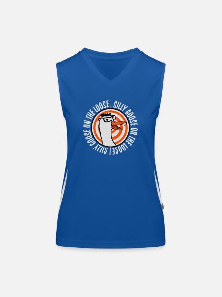 goose on the loose - Funktionelles Kontrast-Tank Top für Frauen - Royal/Weiß - Vorne