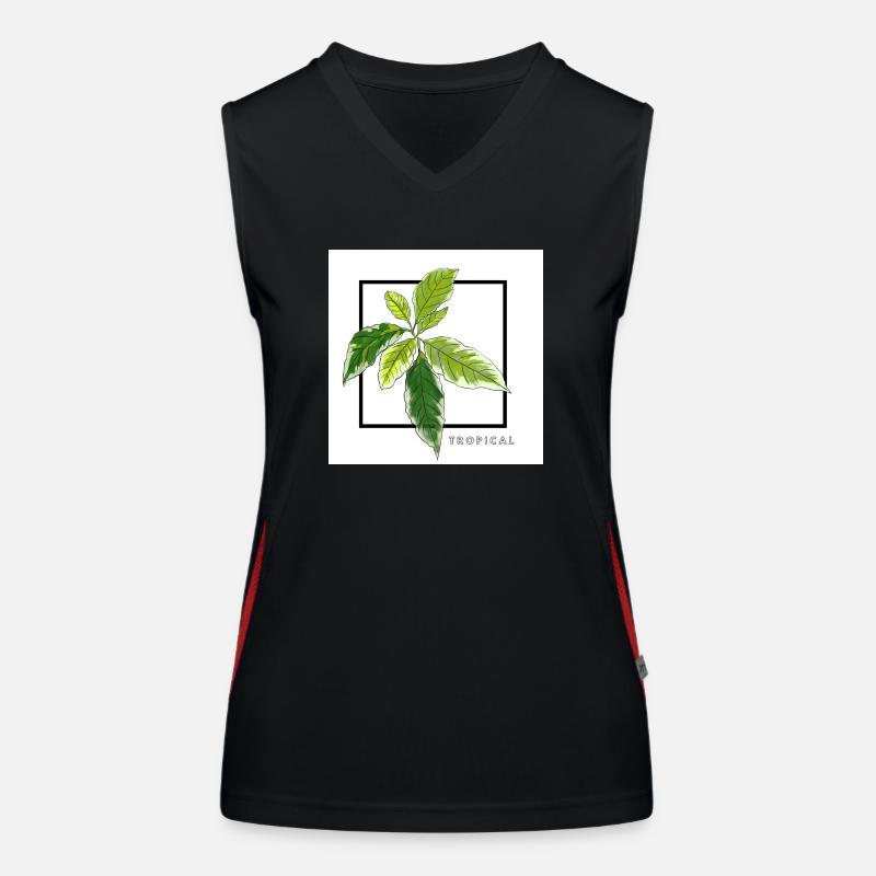 TROPICAL - Women's Functional Contrast Tank Top - black/red