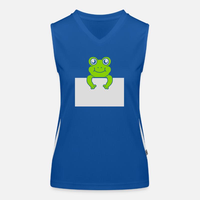 Text präsentieren Comic Frosch Funktionelles Kontrast-Tank Top für Frauen