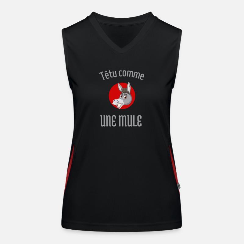 Stur wie ein Maultier Funktionelles Kontrast-Tank Top für Frauen