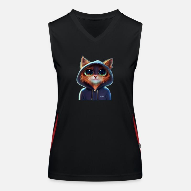 Katze mit Pullover 1 Funktionelles Kontrast-Tank Top für Frauen