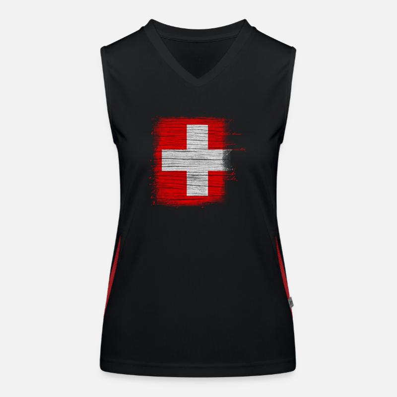Drapeau de la Suisse Débardeur respirant contrasté Femme