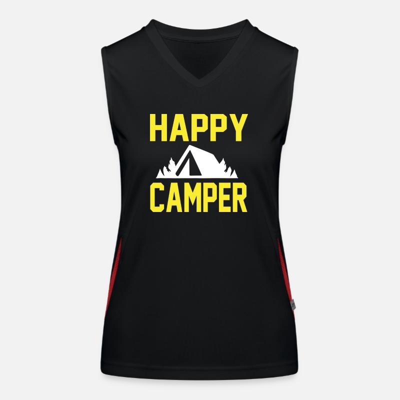 Happy Camper Funktionelles Kontrast-Tank Top für Frauen