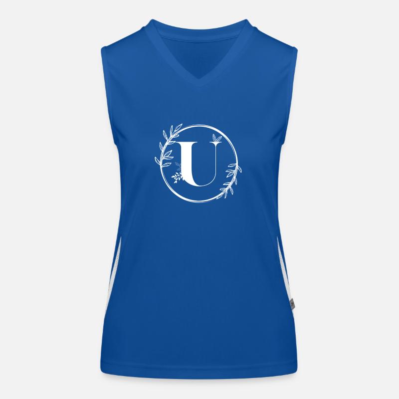 Blumenbuchstabe U Funktionelles Kontrast-Tank Top für Frauen