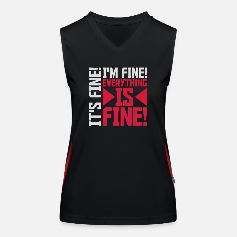 everything is fine Zitat Funktionelles Kontrast-Tank Top für Frauen
