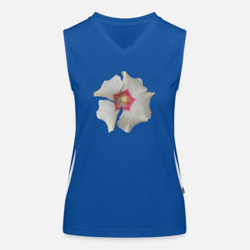 weiss blume rot Funktionelles Kontrast-Tank Top für Frauen