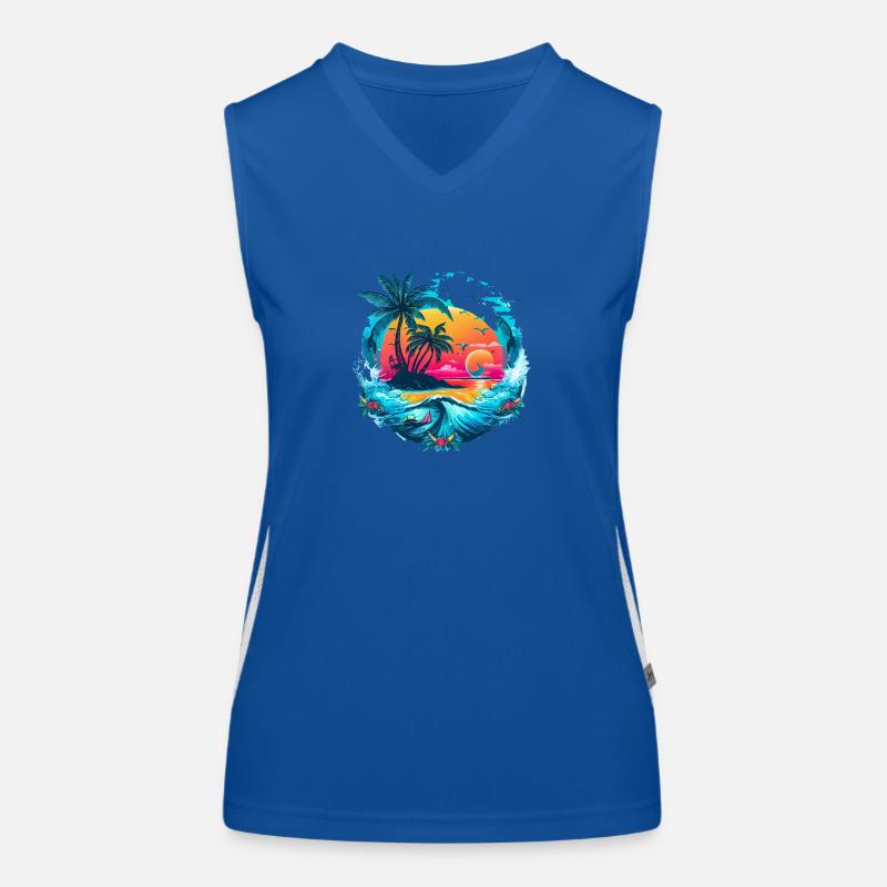 Urlaub in den Tropen Funktionelles Kontrast-Tank Top für Frauen