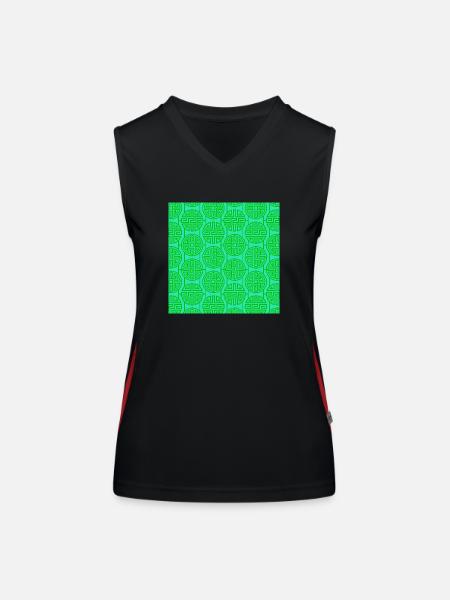Modèle chinois - Débardeur respirant contrasté Femme - noir/rouge - Devant