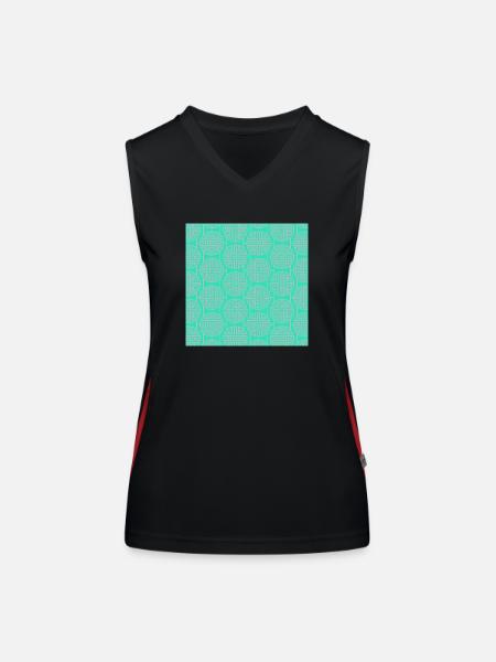 Modèle chinois - Débardeur respirant contrasté Femme - noir/rouge - Devant