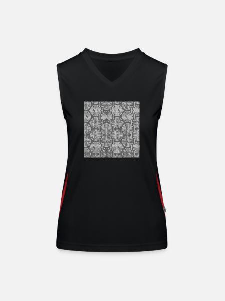 Modèle chinois - Débardeur respirant contrasté Femme - noir/rouge - Devant