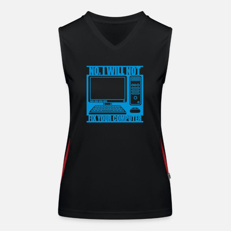 not fix your computer Funktionelles Kontrast-Tank Top für Frauen
