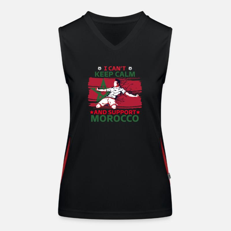 Stay calm and support Morocco Women's Functional Contrast Tank Top