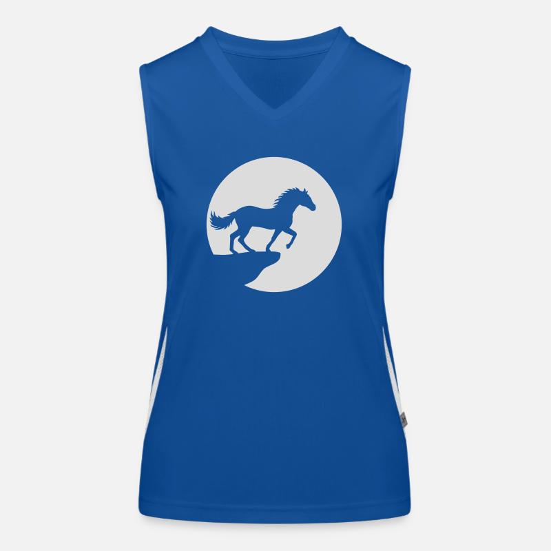 Mond Klippe Stehendes Pferd Funktionelles Kontrast-Tank Top für Frauen