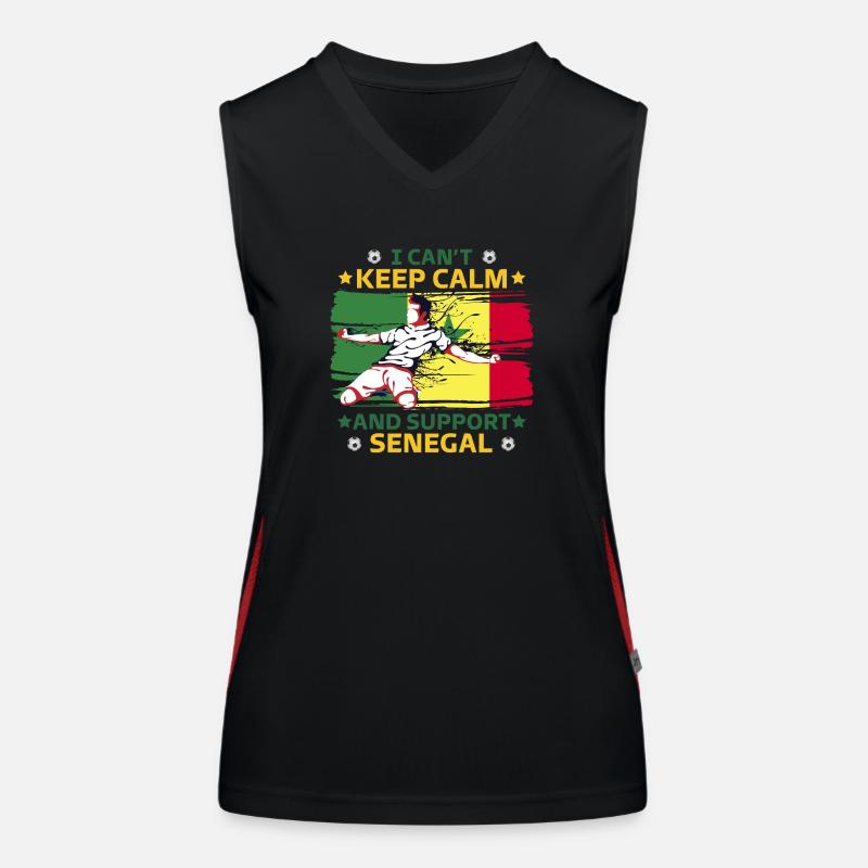 keep calm and support Senegal Women's Functional Contrast Tank Top