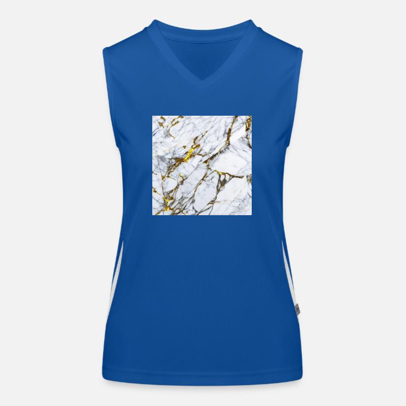 Marble White Gold Texture Women's Functional Contrast Tank Top